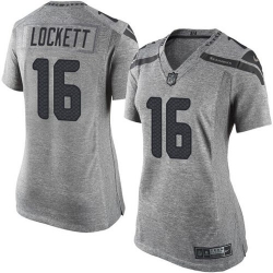 Nike Seahawks #16 Tyler Lockett Gray Womens Stitched NFL Limited