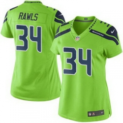 Nike Seahawks #34 Thomas Rawls Green Womens Stitched NFL Limited Rush Jersey