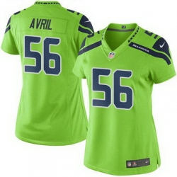 Nike Seahawks #56 Cliff Avril Green Womens Stitched NFL Limited Rush Jersey