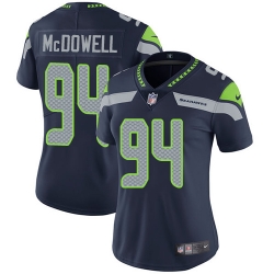 Nike Seahawks #94 Malik McDowell Steel Blue Team Color Womens Stitched NFL Vapor Untouchable Limited Jersey