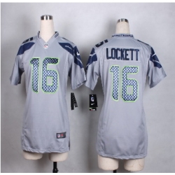 Women Nike Seahawks #16 Tyler Lockett Grey Alternate Stitched NFL Elite Jersey