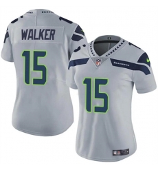 Women Seattle Seahawks 15 P J  Walker Grey Vapor Limited Stitched Football Jersey