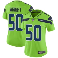 Womens Nike Seahawks #50 K J Wright Green  Stitched NFL Limited Rush Jersey