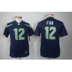 Youth Nike Seattle Seahawks 12# Fan Blue Color[Youth Limited Jerseys]