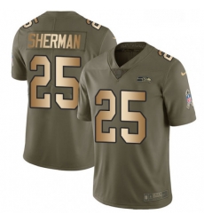 Youth Nike Seattle Seahawks 25 Richard Sherman Limited OliveGold 2017 Salute to Service NFL Jersey