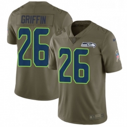 Youth Nike Seattle Seahawks 26 Shaquill Griffin Limited Olive 2017 Salute to Service NFL Jersey