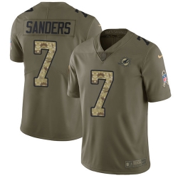 7 Limited Jason Sanders OliveCamo Nike NFL Mens Jersey Miami Dolphins 2017 Salute to Service