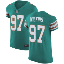 Dolphins 97 Christian Wilkins Aqua Green Alternate Men Stitched Football Vapor Untouchable Elite Jersey