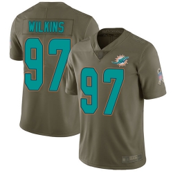 Dolphins 97 Christian Wilkins Olive Men Stitched Football Limited 2017 Salute To Service Jersey