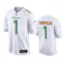 Men Miami Dolphins 1 Tua Tagovailoa White Fashion Vapor Untouchable Stitched Football Jersey