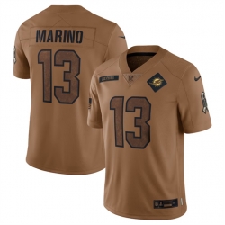 Men Miami Dolphins 13 Dan Marino 2023 Brown Salute To Service Limited Stitched Football Jersey