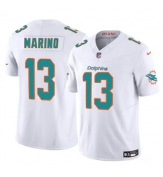 Men Miami Dolphins 13 Dan Marino White 2023 F U S E Vapor Limited Stitched Football Jersey