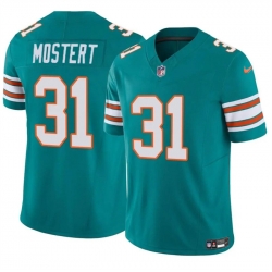 Men Miami Dolphins 31 Raheem Mostert Aqua 2023 F U S E Alternate Vapor Limited Stitched Football Jersey