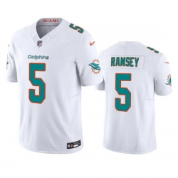 Men Miami Dolphins 5 Jalen Ramsey White 2023 F U S E Vapor Limited Stitched Football Jersey