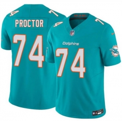 Men Miami Dolphins  74 Kayden Proctor Aqua 2026 Draft F U S E  Vapor Limited Stitched Football Jersey