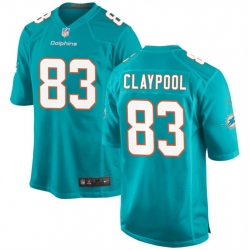 Men Miami Dolphins 83 Chase Claypool Aqua Stitched Game Football Jersey