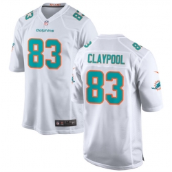 Men Miami Dolphins 83 Chase Claypool White Stitched Game Football Jersey