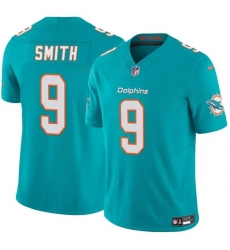 Men Miami Dolphins 9 Jonnu Smith Aqua 2024 F U S E Vapor Limited Stitched Football Jersey