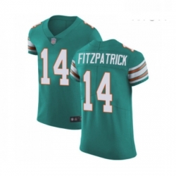 Mens Miami Dolphins 14 Ryan Fitzpatrick Aqua Green Alternate Vapor Untouchable Elite Player Football Jersey