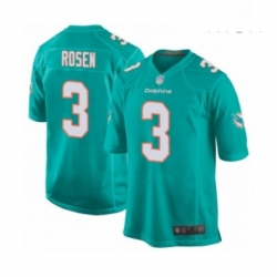 Mens Miami Dolphins 3 Josh Rosen Game Aqua Green Team Color Football Jersey