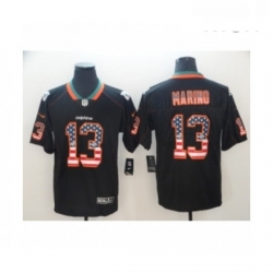 Mens Nike Miami Dolphins 13 Dan Marino Limited Black Rush USA Flag NFL Jersey