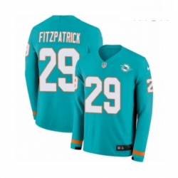 Mens Nike Miami Dolphins 29 Minkah Fitzpatrick Limited Aqua Therma Long Sleeve NFL Jersey