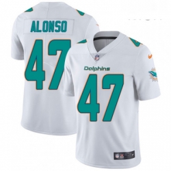 Mens Nike Miami Dolphins 47 Kiko Alonso White Vapor Untouchable Limited Player NFL Jersey