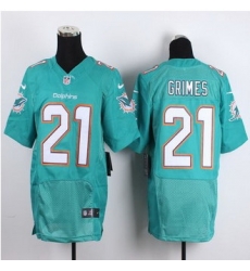 New Miami Dolphins #21 Brent Grimes Aqua Green Team Color Men Stitched NFL New Elite Jersey
