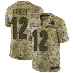 Nike Dolphins #12 Bob Griese Camo Mens Stitched NFL Limited 2018 Salute To Service Jersey