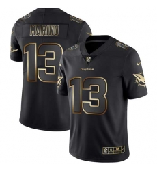 Nike Dolphins 13 Dan Marino Black Gold Vapor Untouchable Limited Jersey