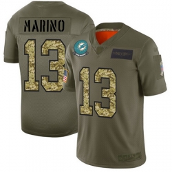 Nike Dolphins 13 Dan Marino Olive Camo Men Stitched Football Limited 2019 Salute To Service Jersey