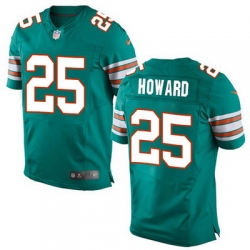 Nike Dolphins #25 Xavien Howard Aqua Green Alternate Mens Stitched NFL Elite Jersey