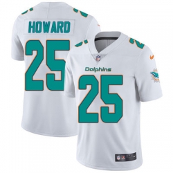 Nike Dolphins #25 Xavien Howard White Mens Stitched NFL Vapor Untouchable Limited Jersey