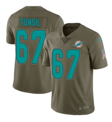 Nike Dolphins #67 Laremy Tunsil Olive Mens Stitched NFL Limited 2017 Salute to Service Jersey