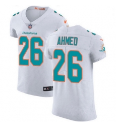 Nike Miami Dolphins 26 Salvon Ahmed White Men Stitched NFL New Elite Jersey