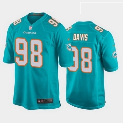 men raekwon davis miami dolphins aqua game jersey 