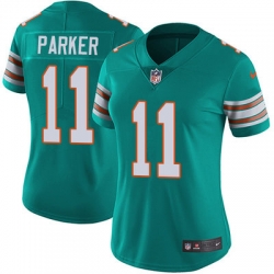 Nike Dolphins #11 DeVante Parker Aqua Green Alternate Womens Stitched NFL Vapor Untouchable Limited Jersey