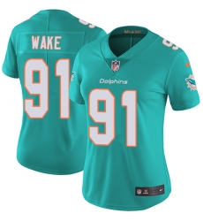 Nike Dolphins #91 Cameron Wake Aqua Green Team Color Womens Stitched NFL Vapor Untouchable Limited Jersey