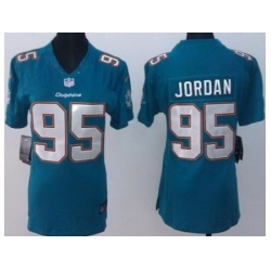 Women Nike Miami Dolphins 95 Dion Jordan Green Limited NFL Jerseys New Style