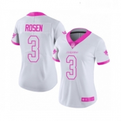 Womens Miami Dolphins 3 Josh Rosen Limited White Pink Rush Fashion Football Jersey