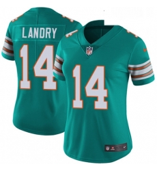 Womens Nike Miami Dolphins 14 Jarvis Landry Aqua Green Alternate Vapor Untouchable Limited Player NFL Jersey