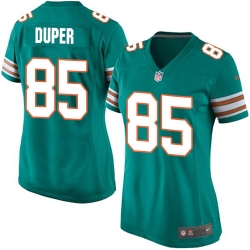 Womens Nike Miami Dolphins #85 Mark Duper Aqua Green Alternate NFL Jersey