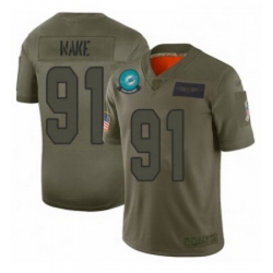Youth Miami Dolphins 91 Cameron Wake Limited Camo 2019 Salute to Service Football Jersey