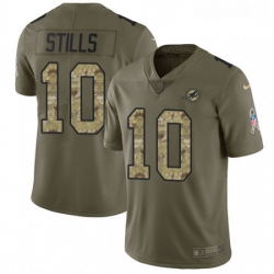 Youth Nike Miami Dolphins 10 Kenny Stills Limited OliveCamo 2017 Salute to Service NFL Jersey