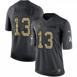 Youth Nike Miami Dolphins 13 Dan Marino Limited Black 2016 Salute to Service NFL Jersey