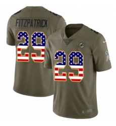 Youth Nike Miami Dolphins 29 Minkah Fitzpatrick Limited Olive USA Flag 2017 Salute to Service NFL Jersey