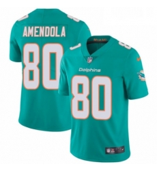 Youth Nike Miami Dolphins 80 Danny Amendola Aqua Green Team Color Vapor Untouchable Elite Player NFL Jersey