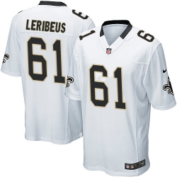 Game Nike White Mens Josh LeRibeus Road Jersey NFL 61 New Orleans Saints