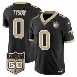 Men New Orleans Saints  0 Jordyn Tyson Black 2026 F U S E 60th Anniversary Patch Vapor Limited Football Stitched Jersey