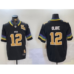 Men New Orleans Saints 12 Chris Olave Black 2024 F U S E Vapor Limited Stitched Jersey 2